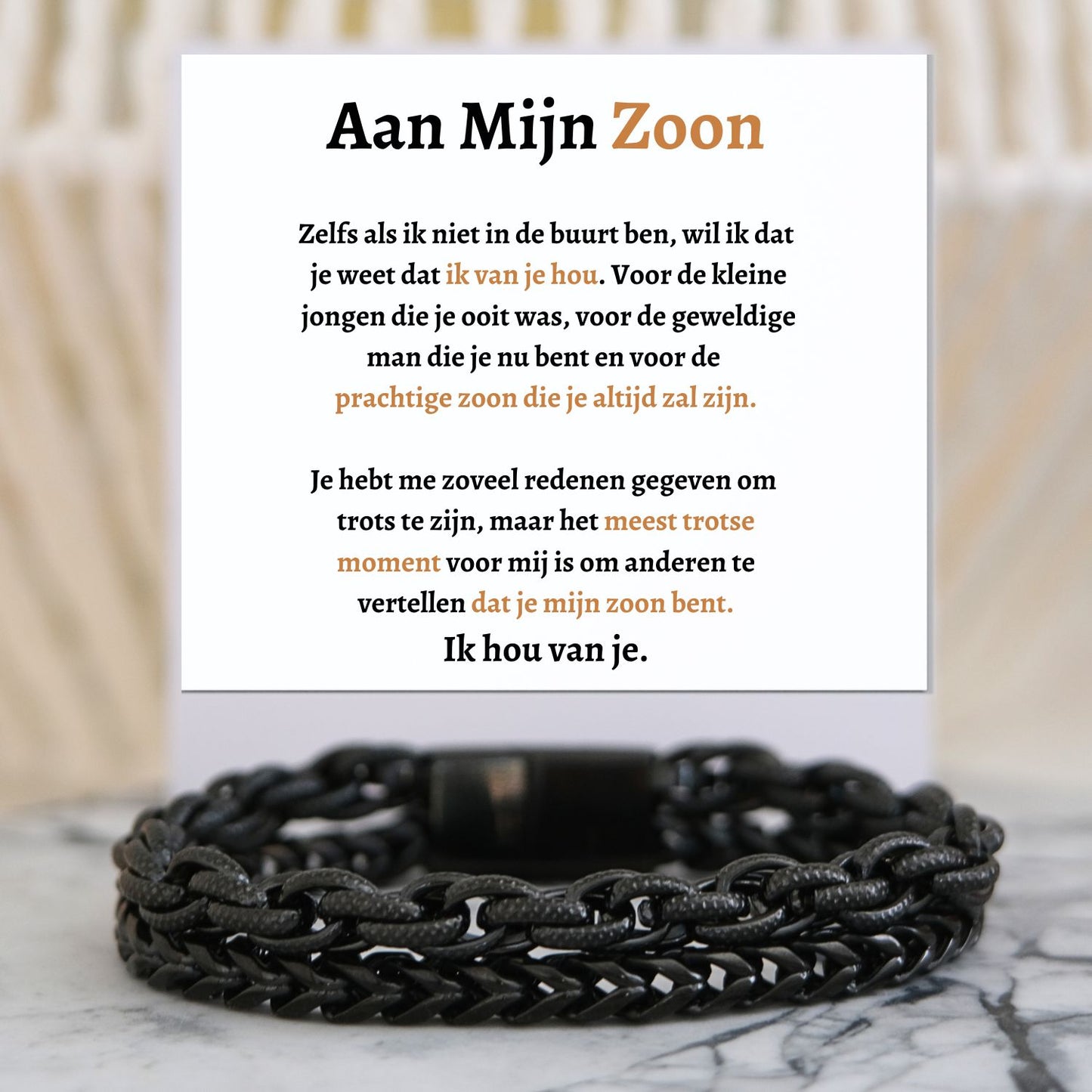 Aan mijn Zoon - Armband  double chain