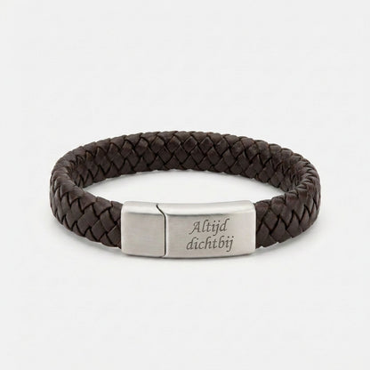 Gevlochten Armband met Gravure - Aan mijn papa