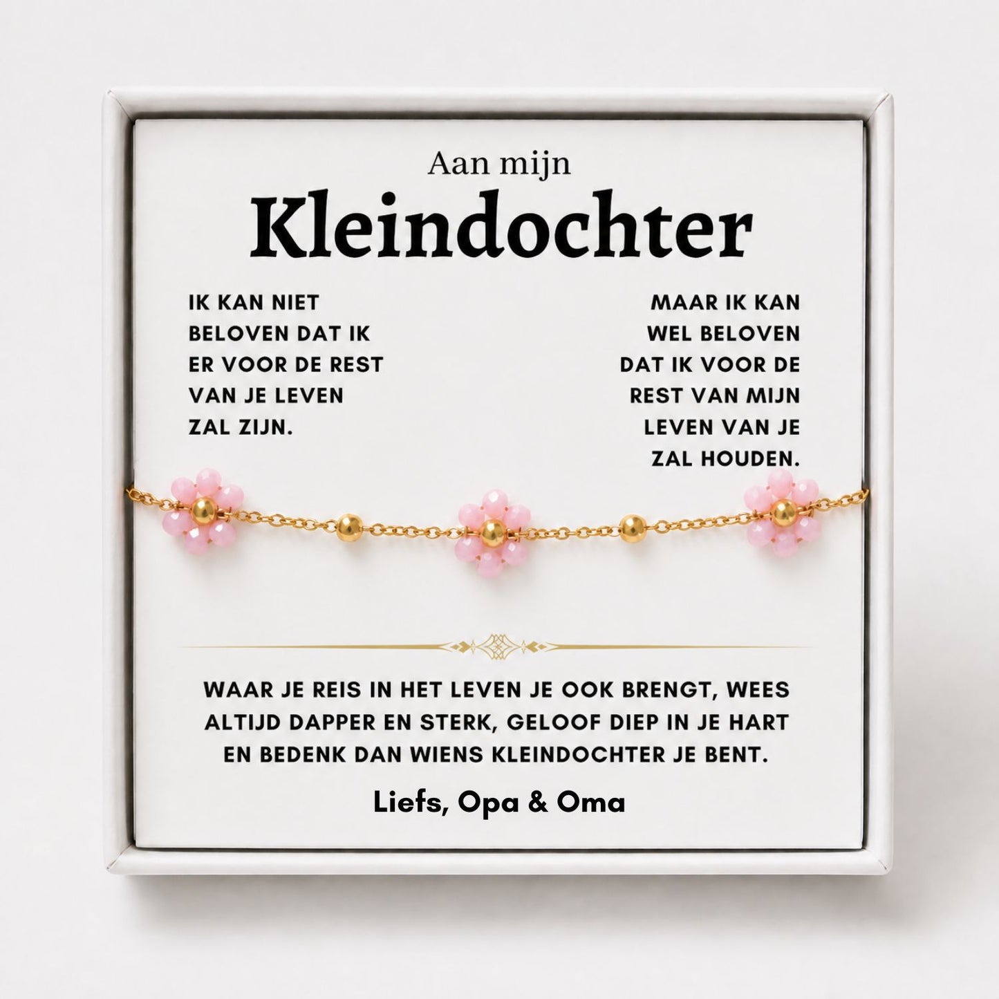 Bloemen Armband - Kaart 2 Liefs Opa & Oma