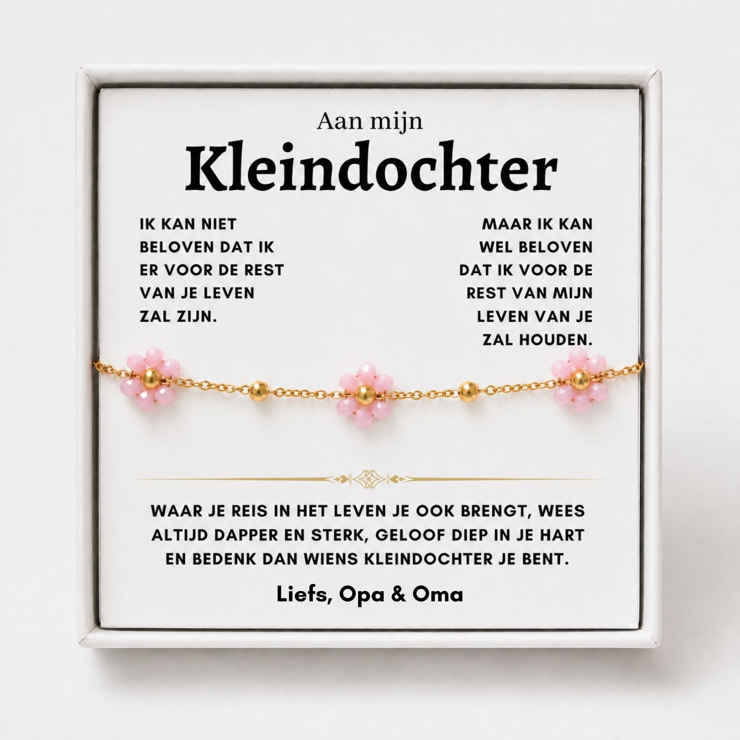 Bloemen Armband - Kaart 2 Liefs Opa & Oma