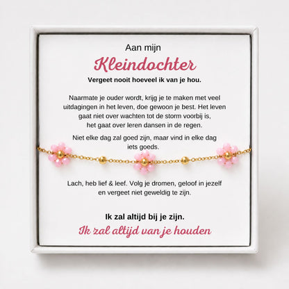 Bloemen Armband - Vergeet nooit hoeveel ik van je hou