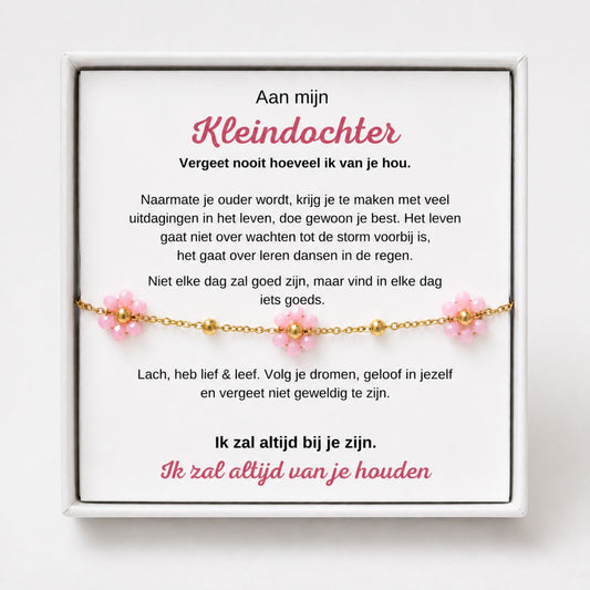 Bloemen Armband - Vergeet nooit hoeveel ik van je hou