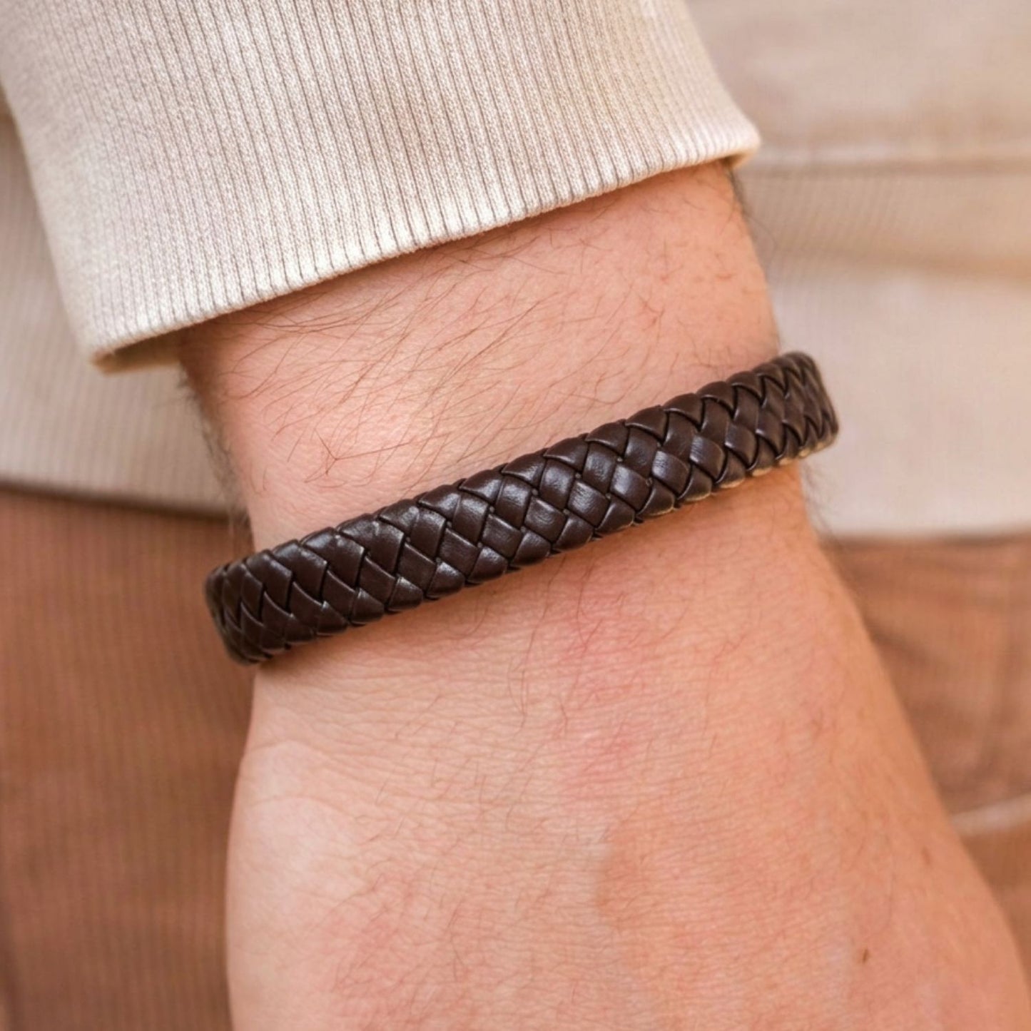 Gevlochten Armband met gravuur - Aan mijn man