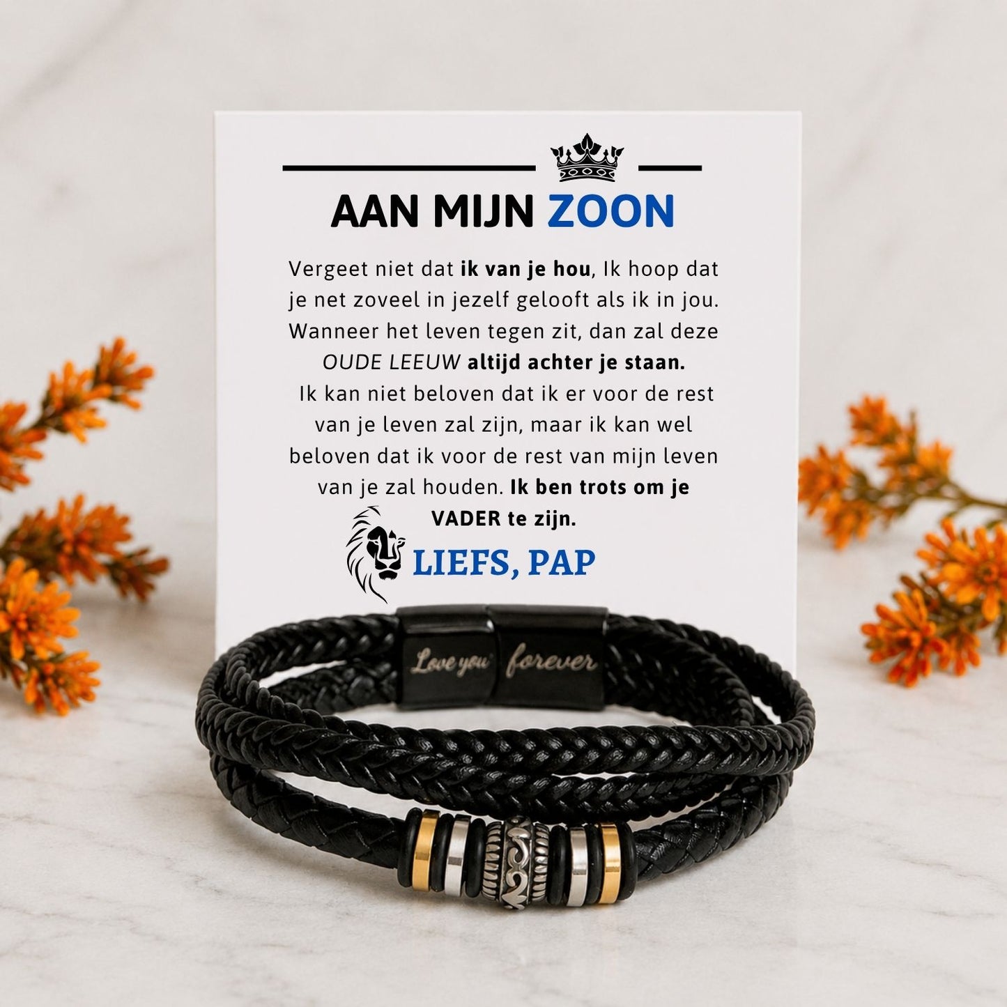 Aan mijn ZOON - Altijd achter je staan - Liefs Pap