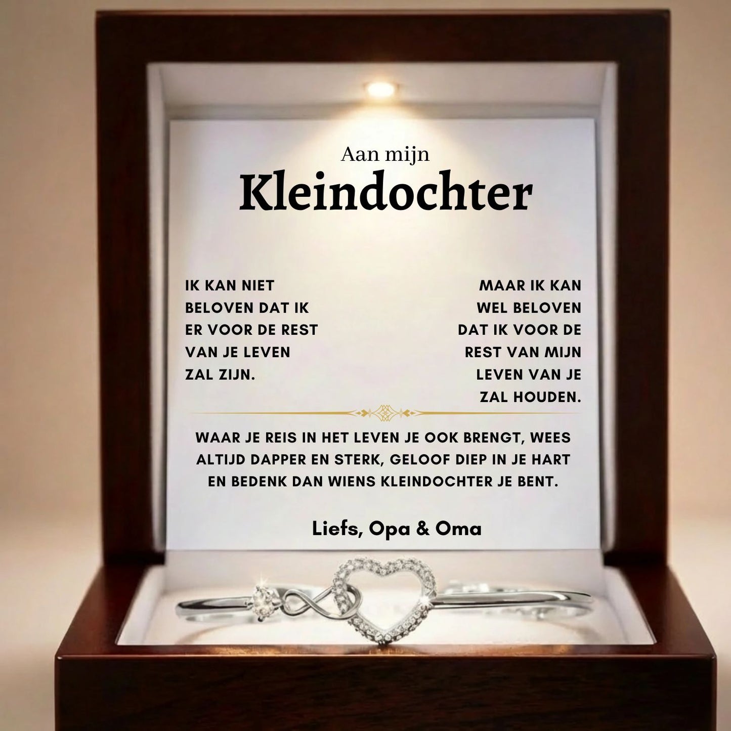 Infinity Armband - Altijd In Mijn Hart - Liefs, Opa & Oma