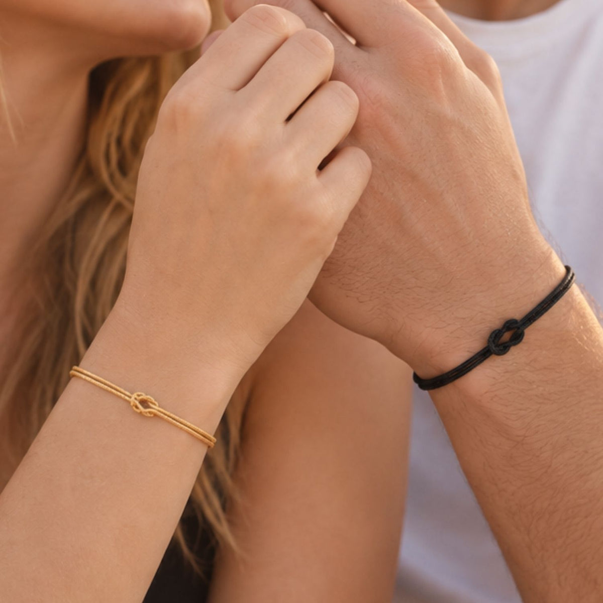 Set van 2 Liefdesknoop Armband - Aan mijn schat 1+1