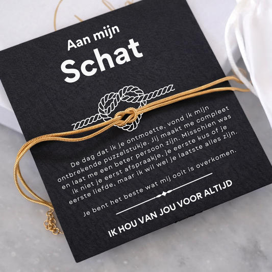 Liefdesknoop Armband - Aan mijn schat - Je ben het beste