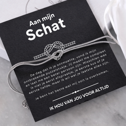 Liefdesknoop Armband - Aan mijn schat - Je ben het beste