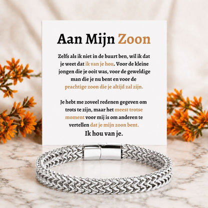 Aan mijn Zoon Armband  Roestvrij Staal Delux