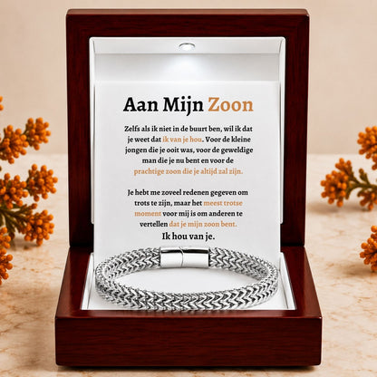 Aan mijn Zoon Armband  Roestvrij Staal Delux