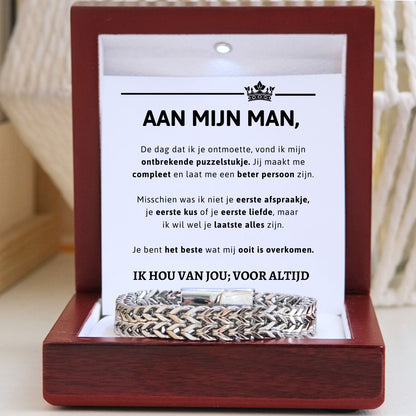 Aan mijn man Armband  Roestvrij Staal Delux
