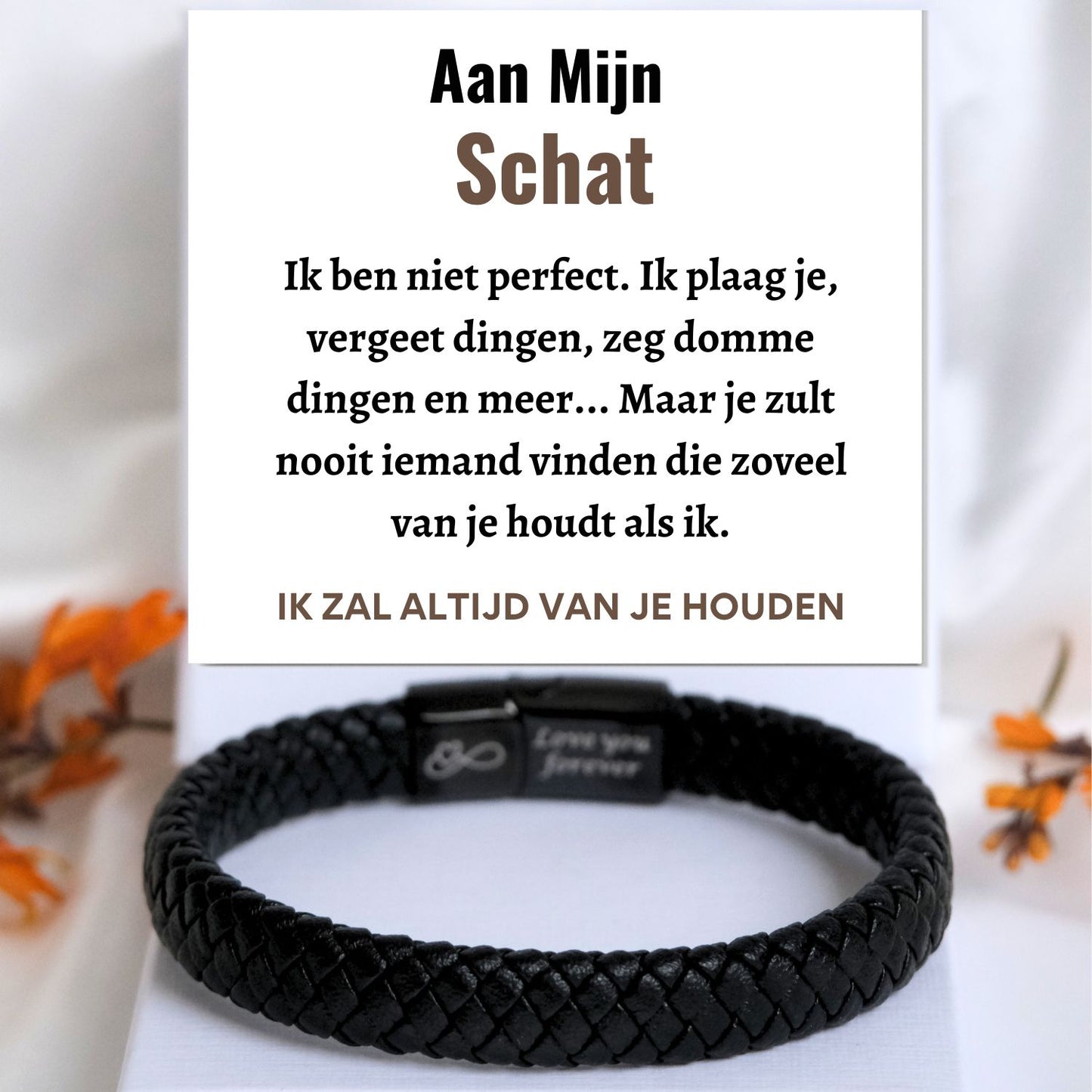 Zwarte Gevlochten Armband NEW - Aan Mijn Schat