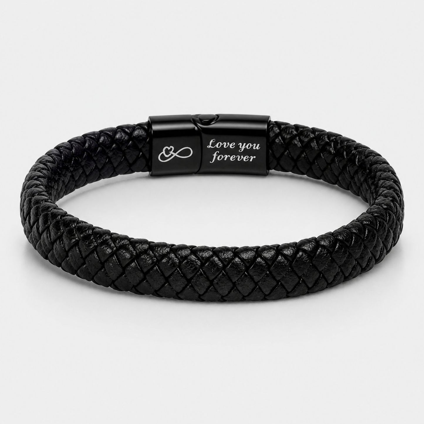 Aan mijn Man Zwarte Gevlochten Armband