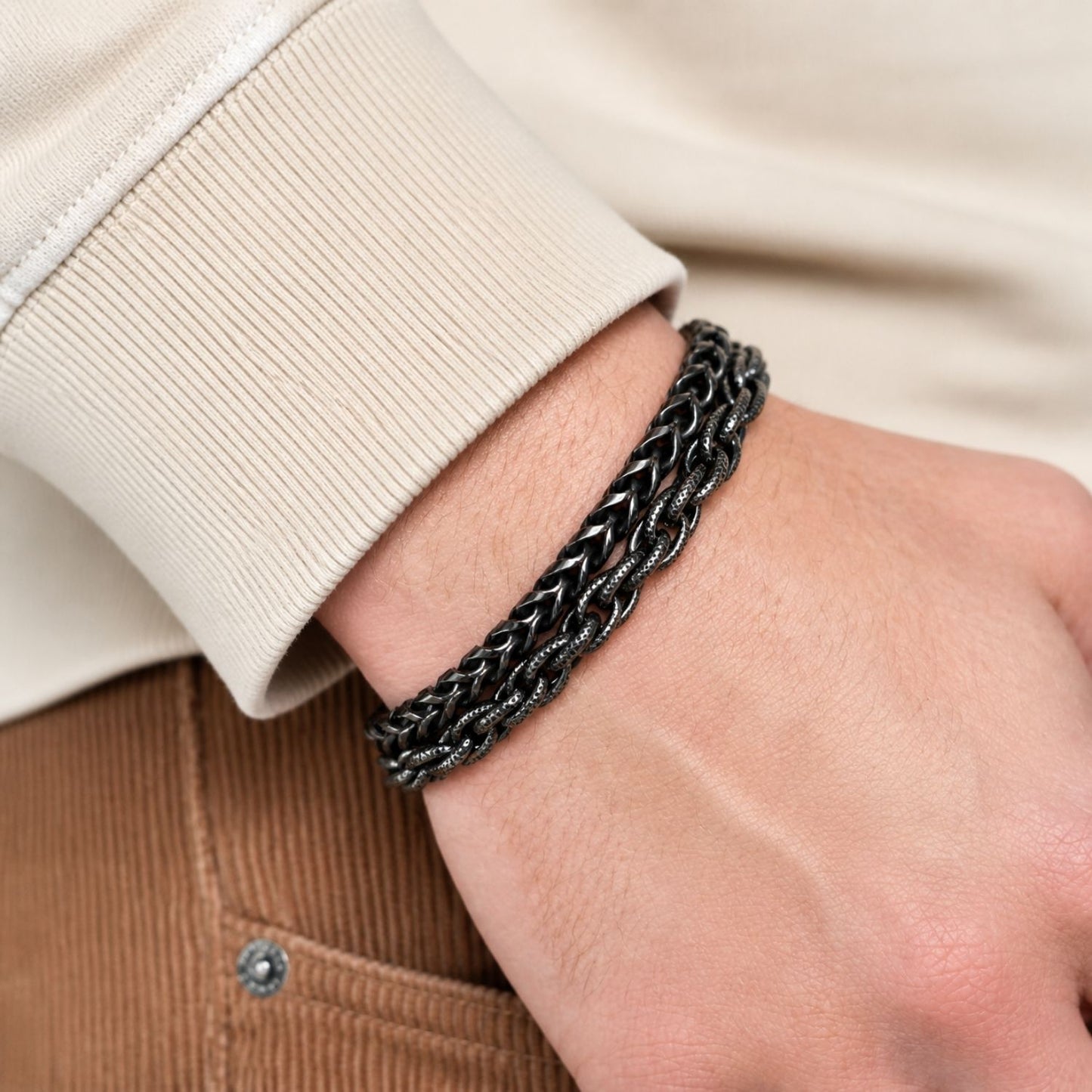 Aan mijn Zoon - Armband  double chain