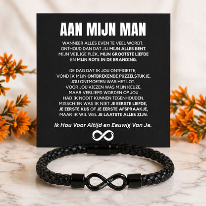 Aan mijn Man - Jij mijn alles bent - Dual Name Infinity Armband