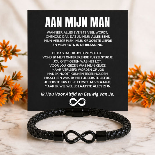 Aan mijn Man - Jij mijn alles bent - Dual Name Infinity Armband