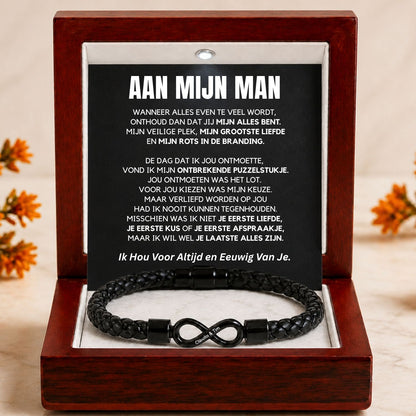 Aan mijn Man - Jij mijn alles bent - Dual Name Infinity Armband