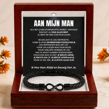 Aan mijn Man - Jij mijn alles bent V2 - Dual Name Infinity Armband