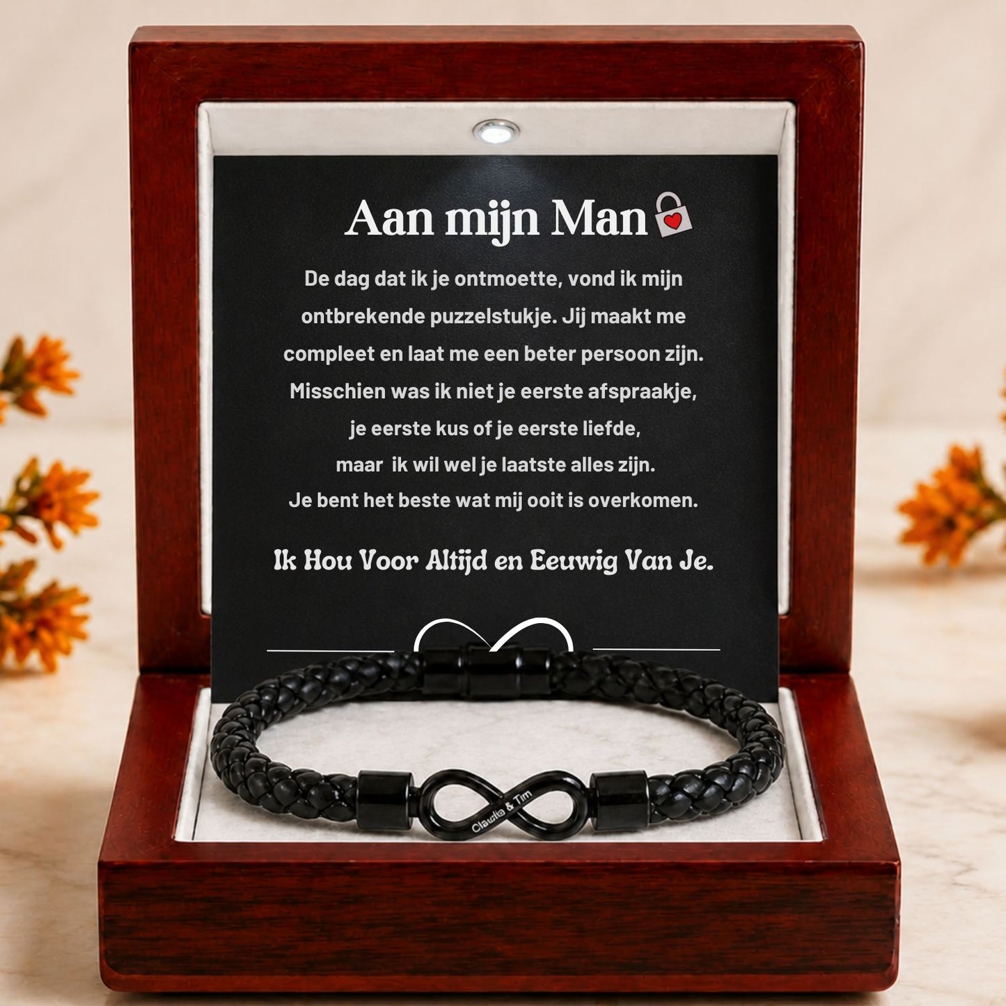 Aan mijn Man - Jij maakt me compleet - Dual Name Infinity Armband