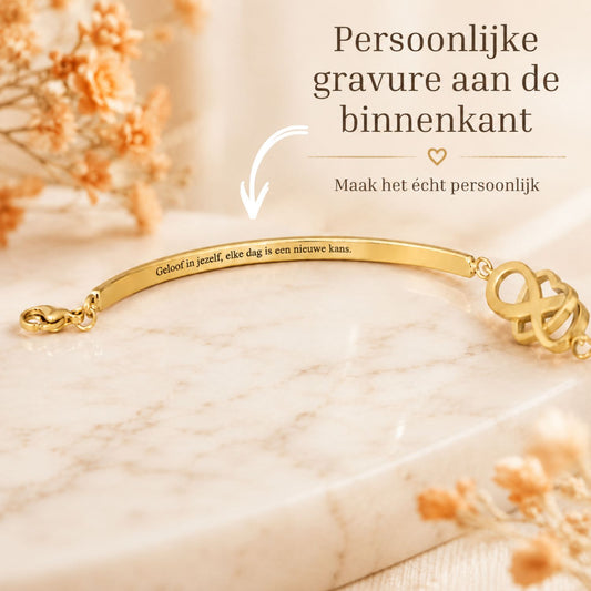 Aan mijn Dochter - Armband Infinity met Gravure