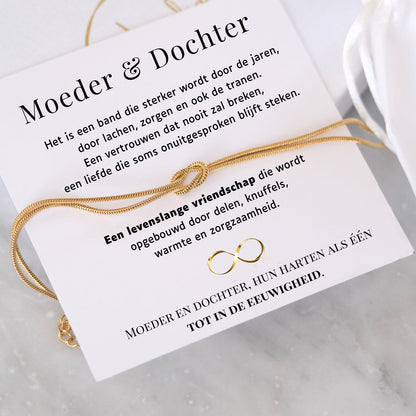 Moeder & Dochter  Armband - Liefdesknoop Armband - Moederdag cadeau