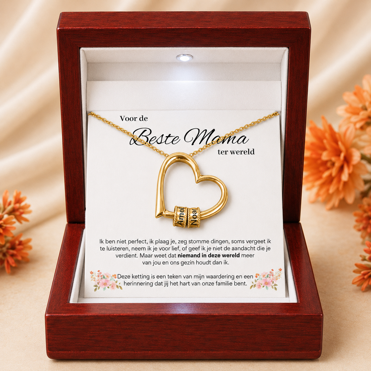 Gegraveerde Kralenketting - Voor mama