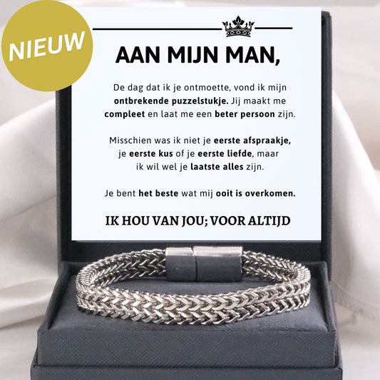 Aan mijn man Armband  Roestvrij Staal Delux