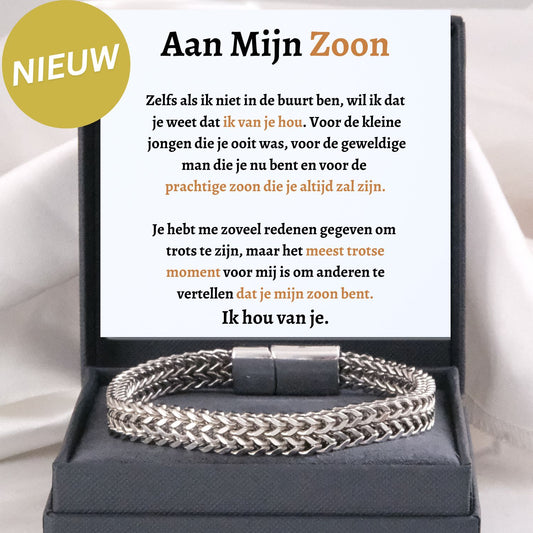 Aan mijn Zoon Armband  Roestvrij Staal Delux