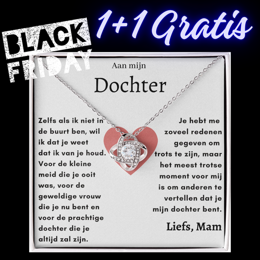 Aan mijn Dochter - Liefdesknoop Halsketting (KERST DEAL 1+1 GRATIS)