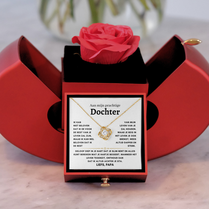 Eeuwige Roos - Liefdesknoop ketting - Aan mijn prachtige Dochter