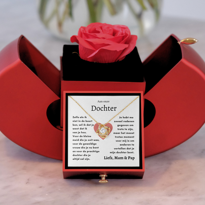 Eeuwige Roos - Liefdesknoop ketting - Aan onze Dochter