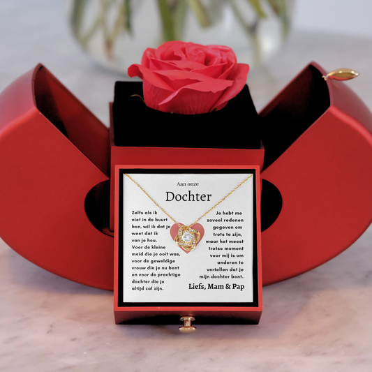 Eeuwige Roos - Liefdesknoop ketting - Aan onze Dochter