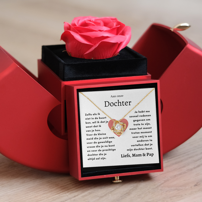 Eeuwige Roos - Liefdesknoop ketting - Aan onze Dochter