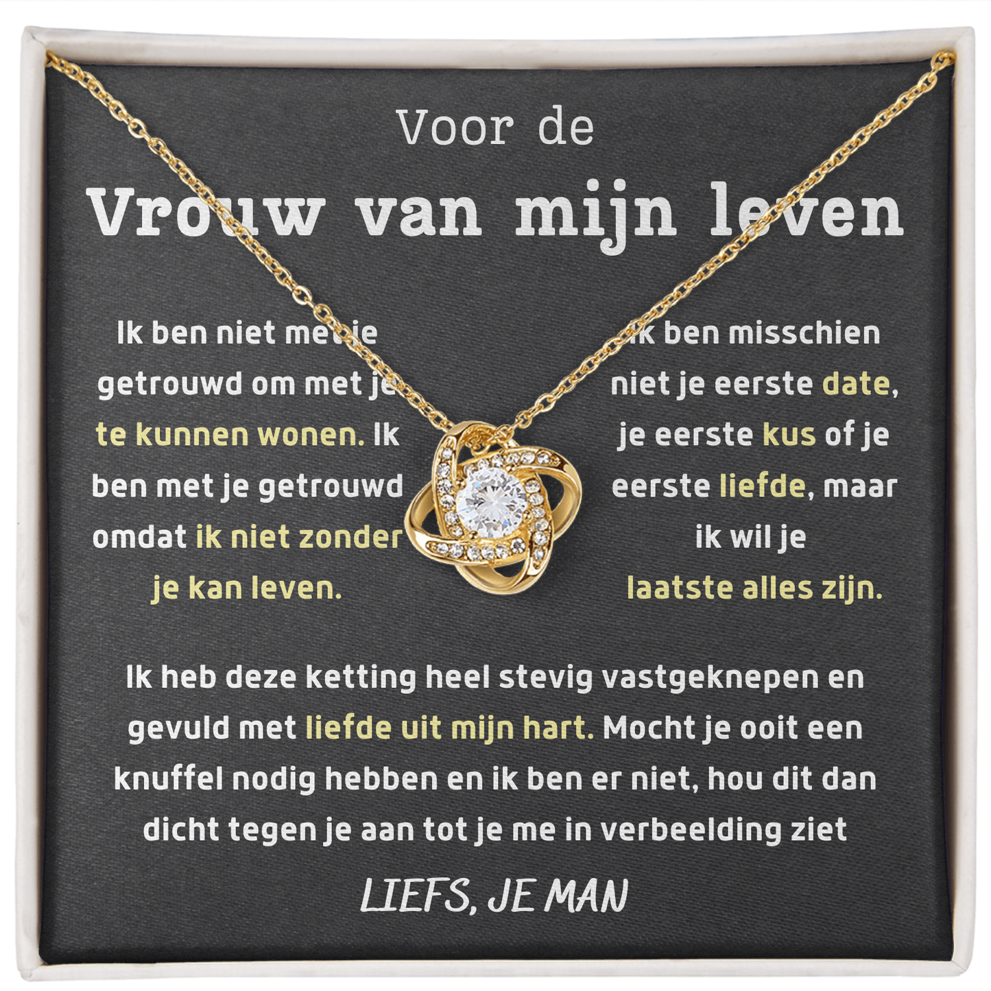 Voor de vrouw van mijn leven - ik wil je laatste alles zijn