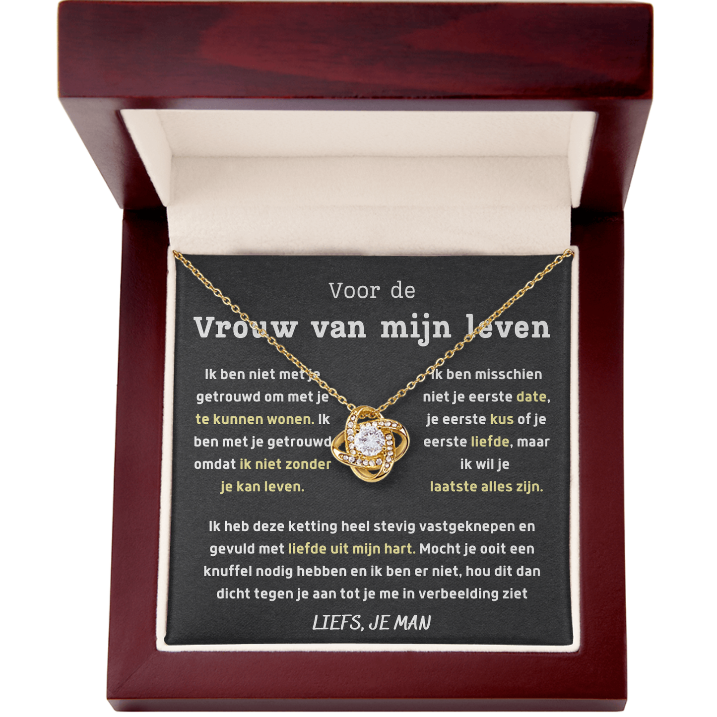 Voor de vrouw van mijn leven - ik wil je laatste alles zijn