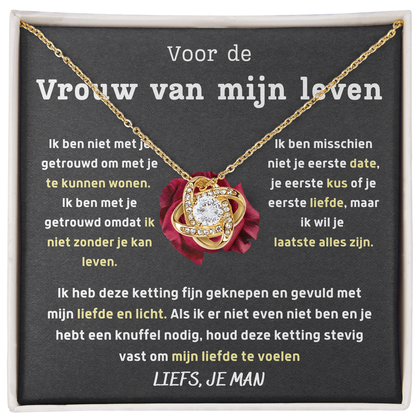 Voor de vrouw van mijn leven - ik wil je laatste alles zijn