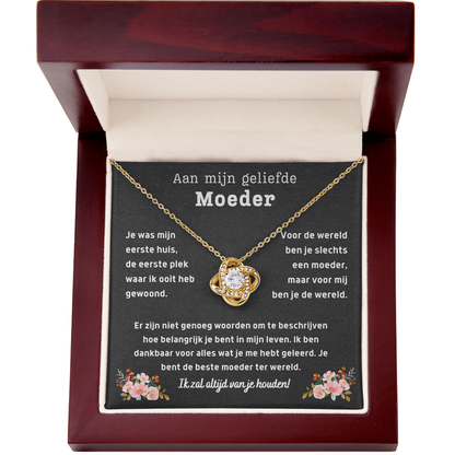 Aan mijn geliefde moeder - Liefdesknoop Halsketting