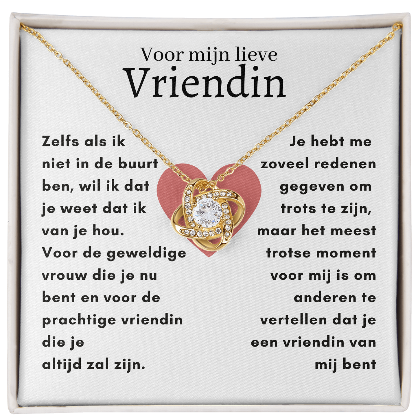 Voor mijn lieve vriendin - Liefdesknoop Halsketting