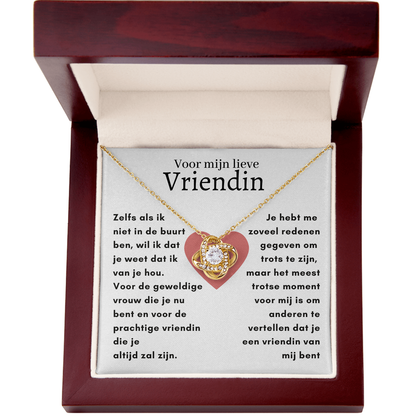 Voor mijn lieve vriendin - Liefdesknoop Halsketting