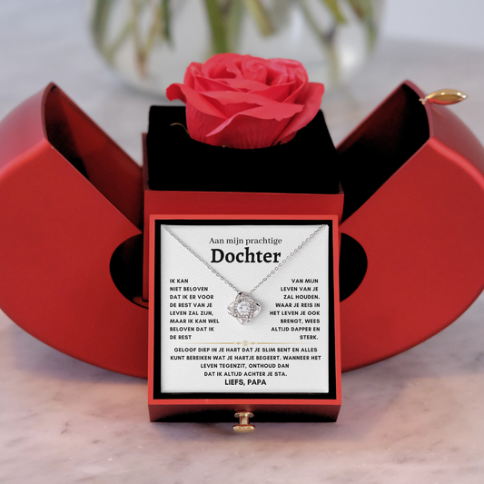 Eeuwige Roos - Liefdesknoop ketting - Aan mijn prachtige Dochter