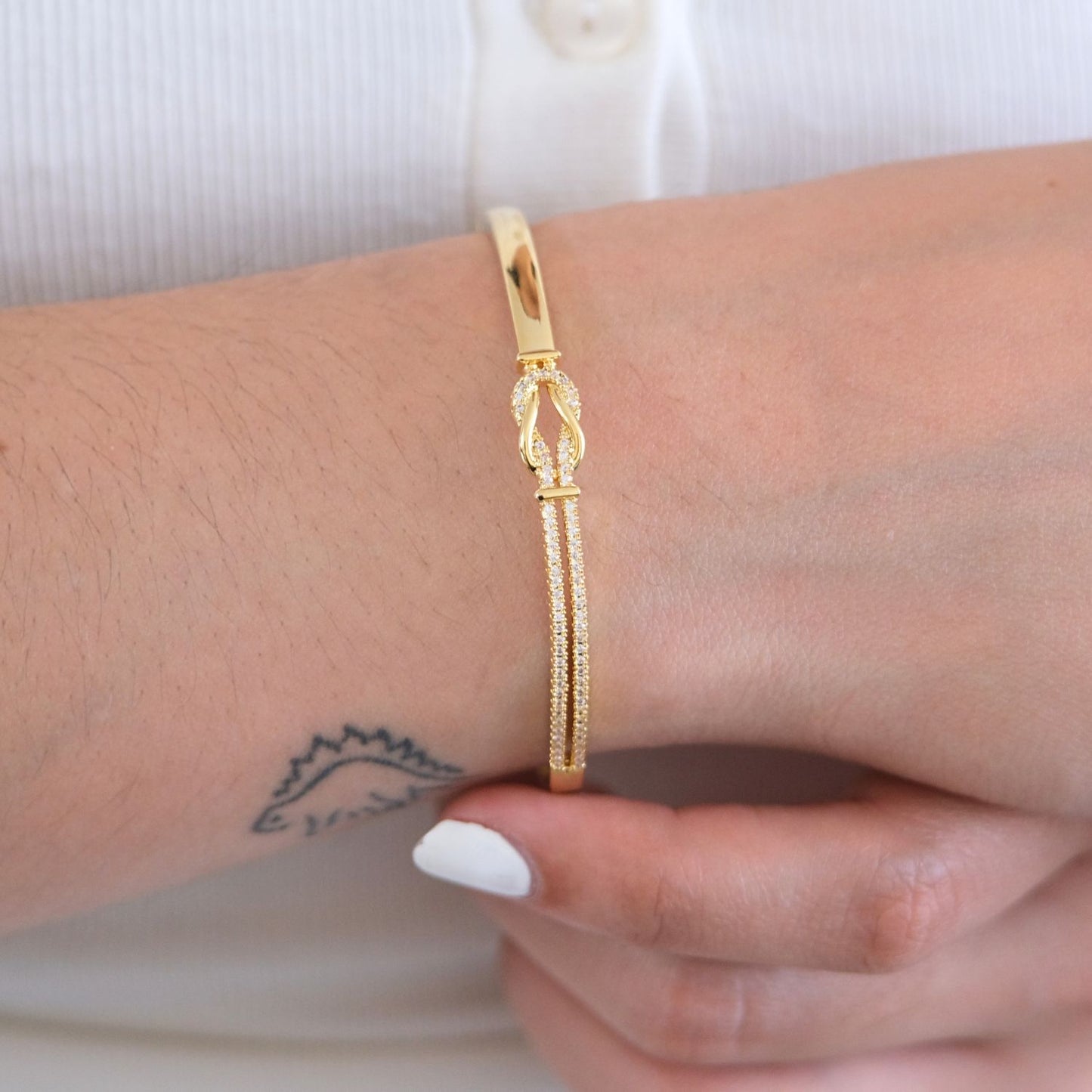 Moeder & dochter - Altijd In Mijn Hart - Liefdesknoop bangle armband