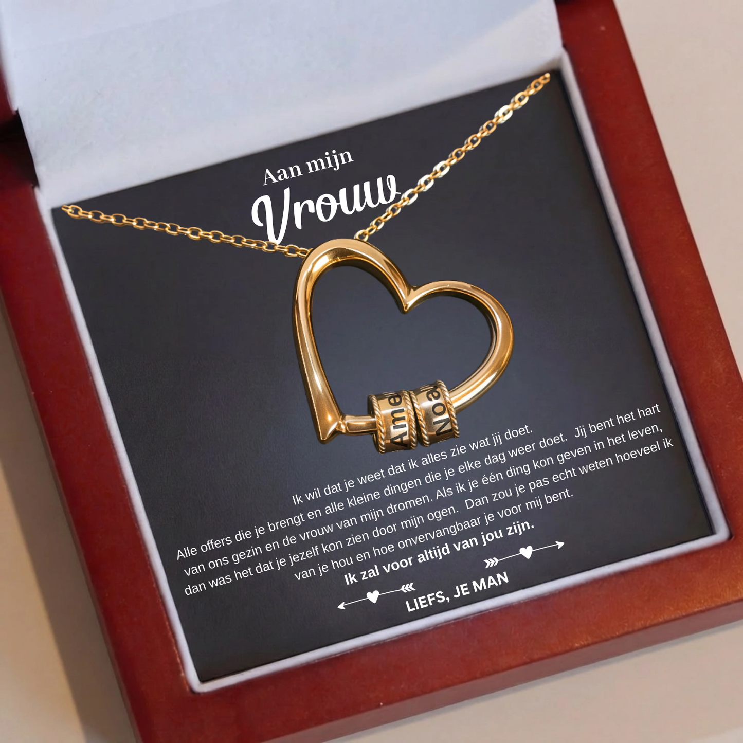 Gegraveerde Kralenketting - Aan mijn vrouw