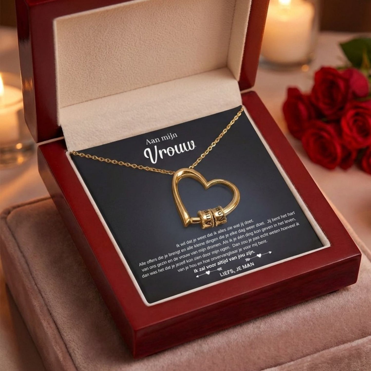 Gegraveerde Kralenketting - Aan mijn vrouw