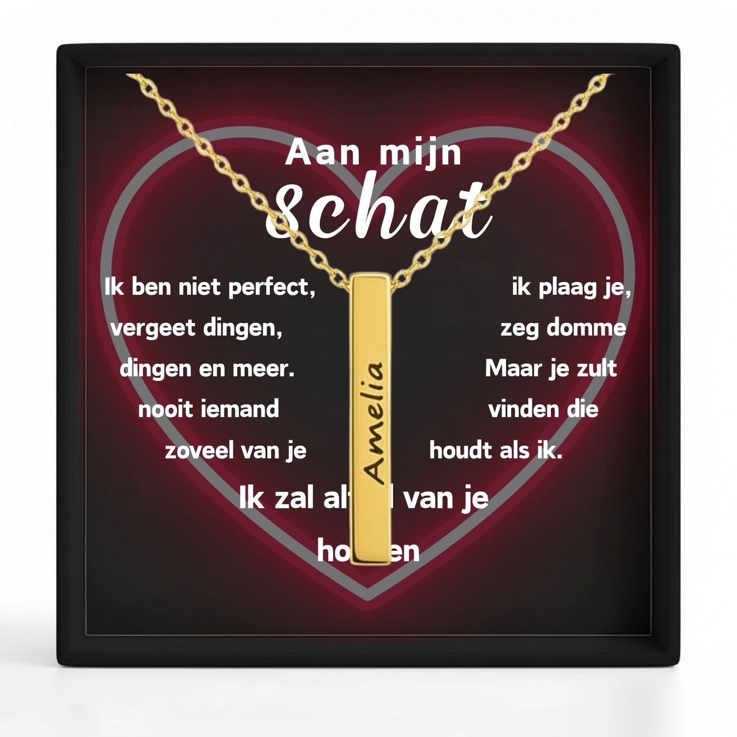 Ketting Bar met Gravure  – Aan mijn schat