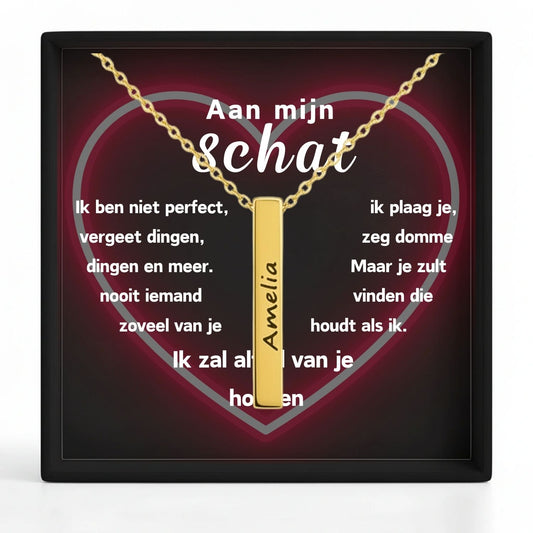 Ketting Bar met Gravure  – Aan mijn schat