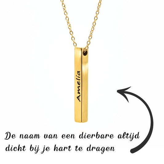 Ketting Bar met Gravure  – Draag Je Dierbare Altijd Bij Je