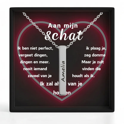 Ketting Bar met Gravure  – Aan mijn schat
