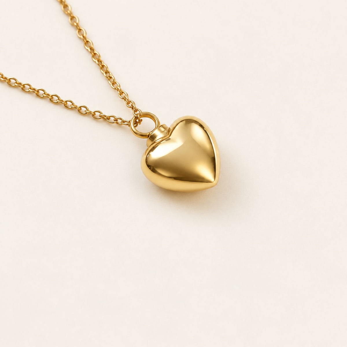 Bolle Hart Urn Ketting – Goud | Gedenksieraad