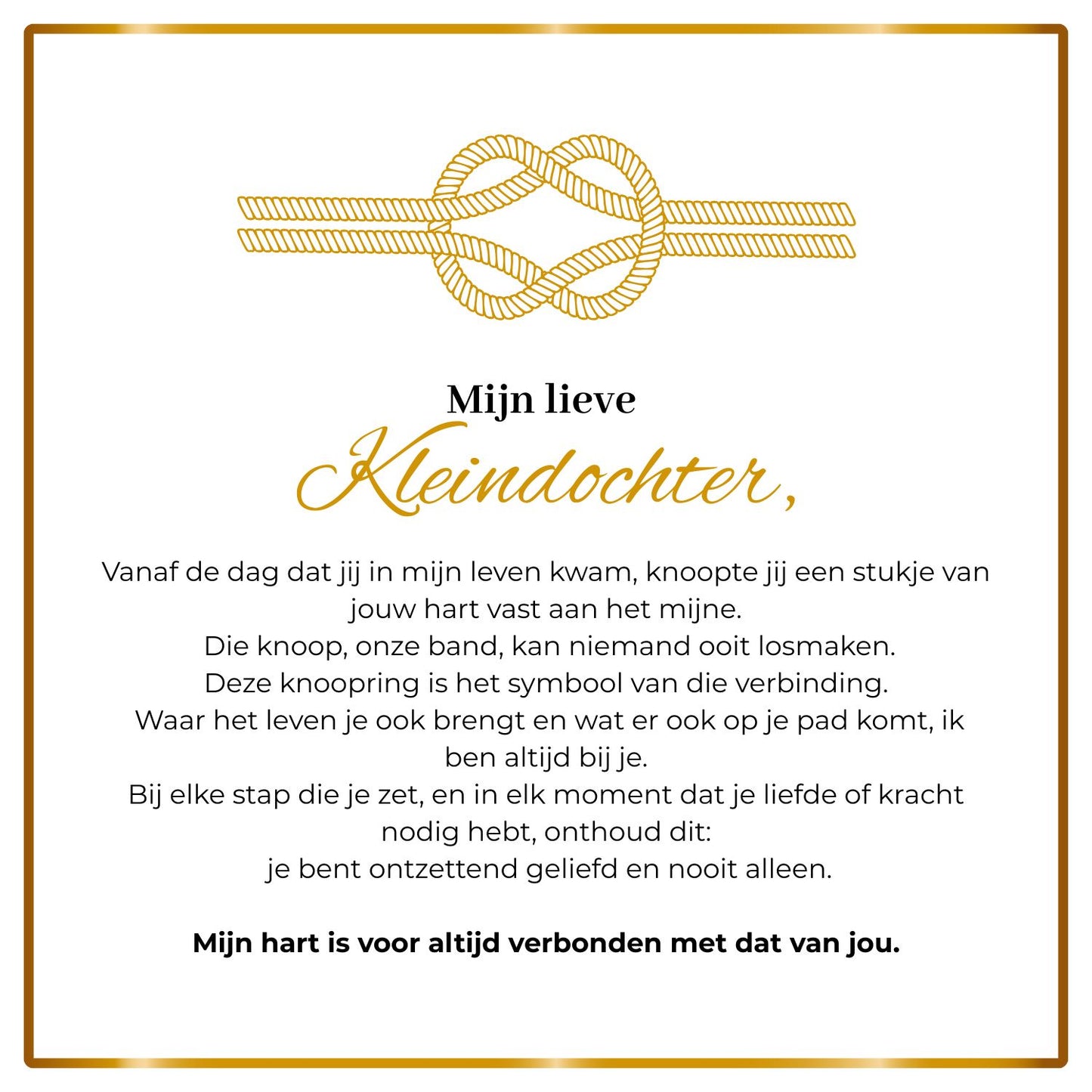 Liefdesknoop ring- Mijn Lieve kleindochter