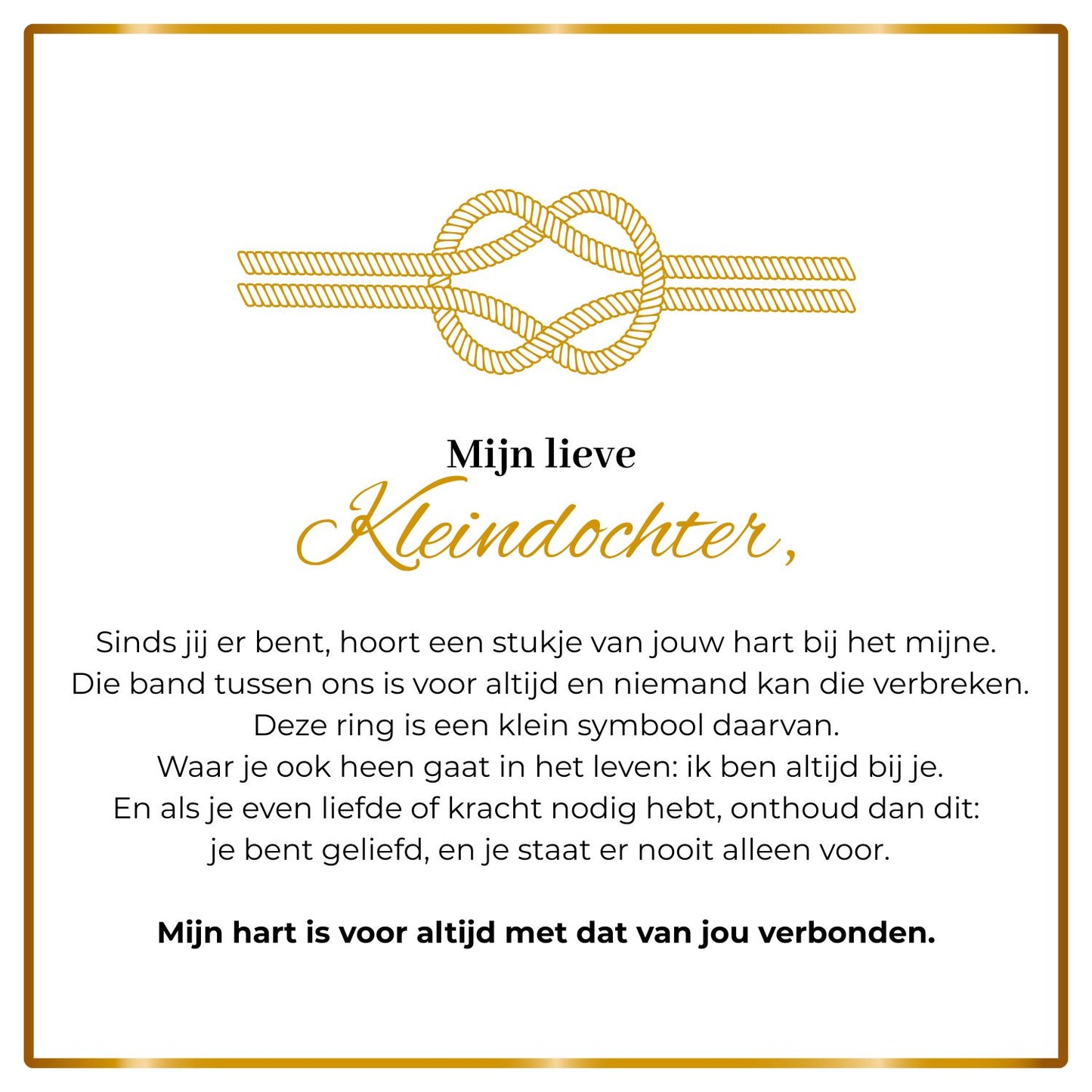 Liefdesknoop ring- Mijn Lieve kleindochter